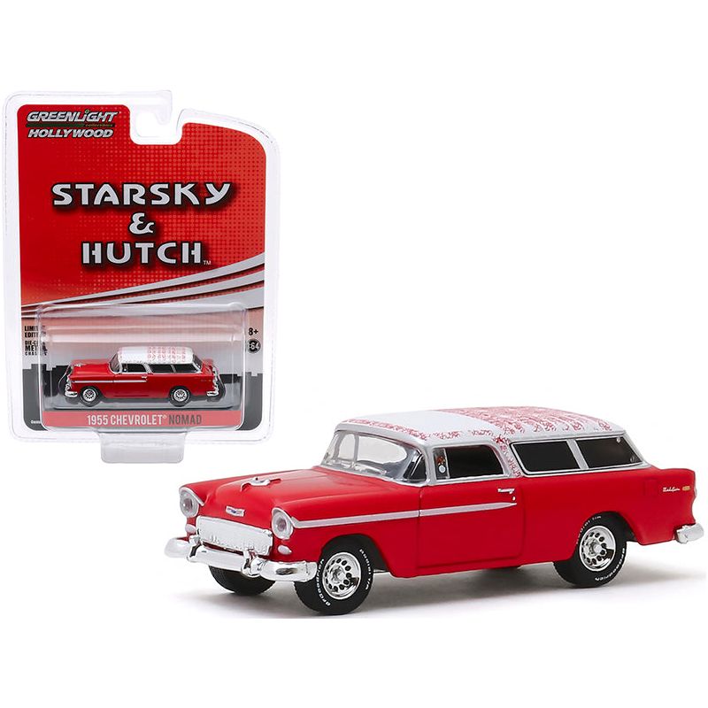 1955 Chevrolet Nomad Red with White Top "Starsky and Hutch" (1975-1979) TV Series "Hollywood Special Edition" 1/64 Diecast Model Car by Greenlight