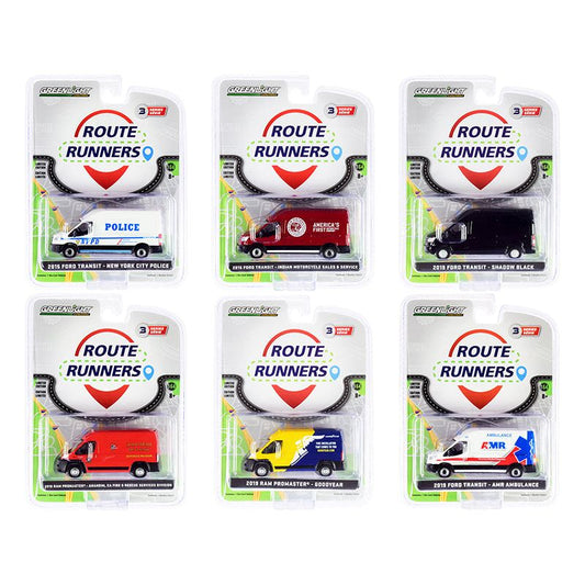 "Route Runners" Set of 6 Vans Series 3 1/64 Diecast Models by Greenlight