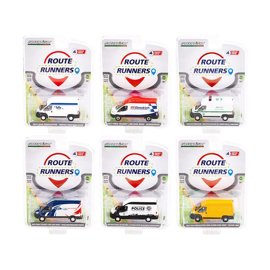 "Route Runners" Set of 6 Vans Series 4 1/64 Diecast Model Cars by Greenlight