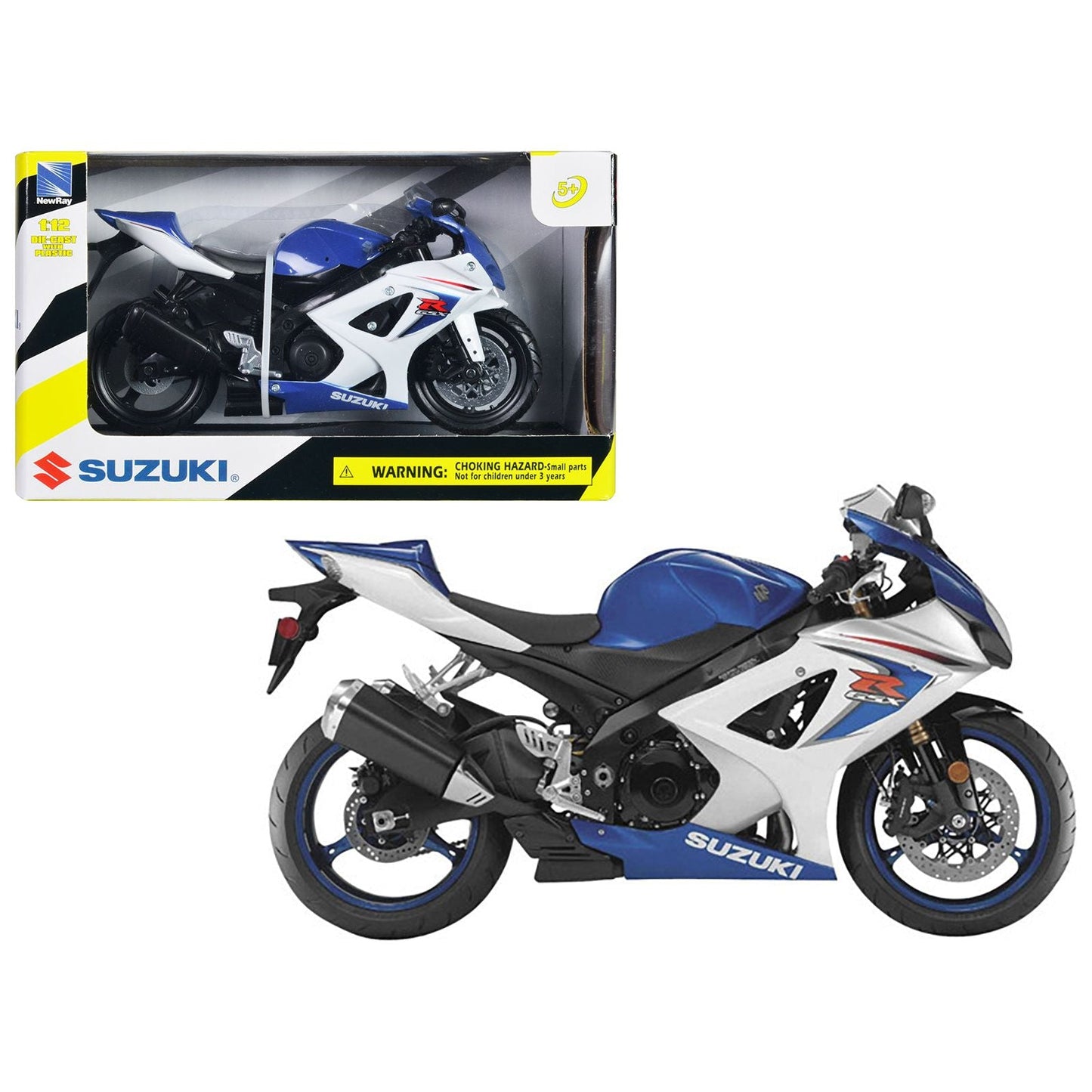 2008 Suzuki GSX-R1000 Blue Bike Motorcycle 1/12 by New Ray