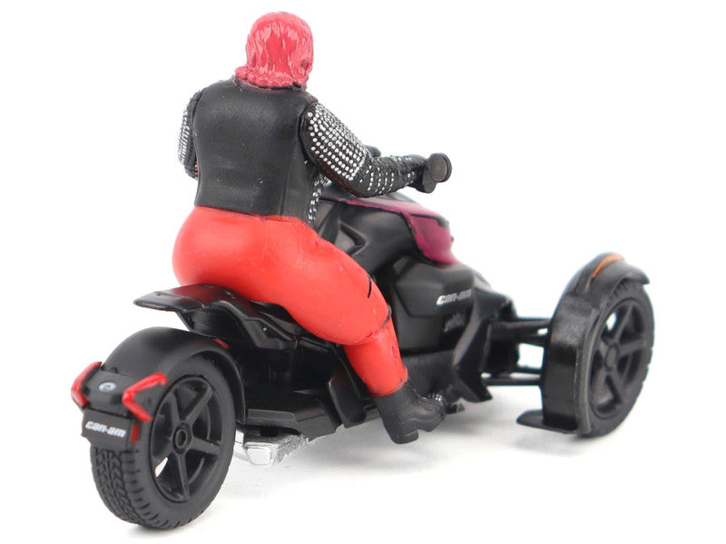 Can-Am Ryker 3-Wheel Motorcycle Pink Punk and Black with Driver Figure 1/32 Diecast Model by BRP Models