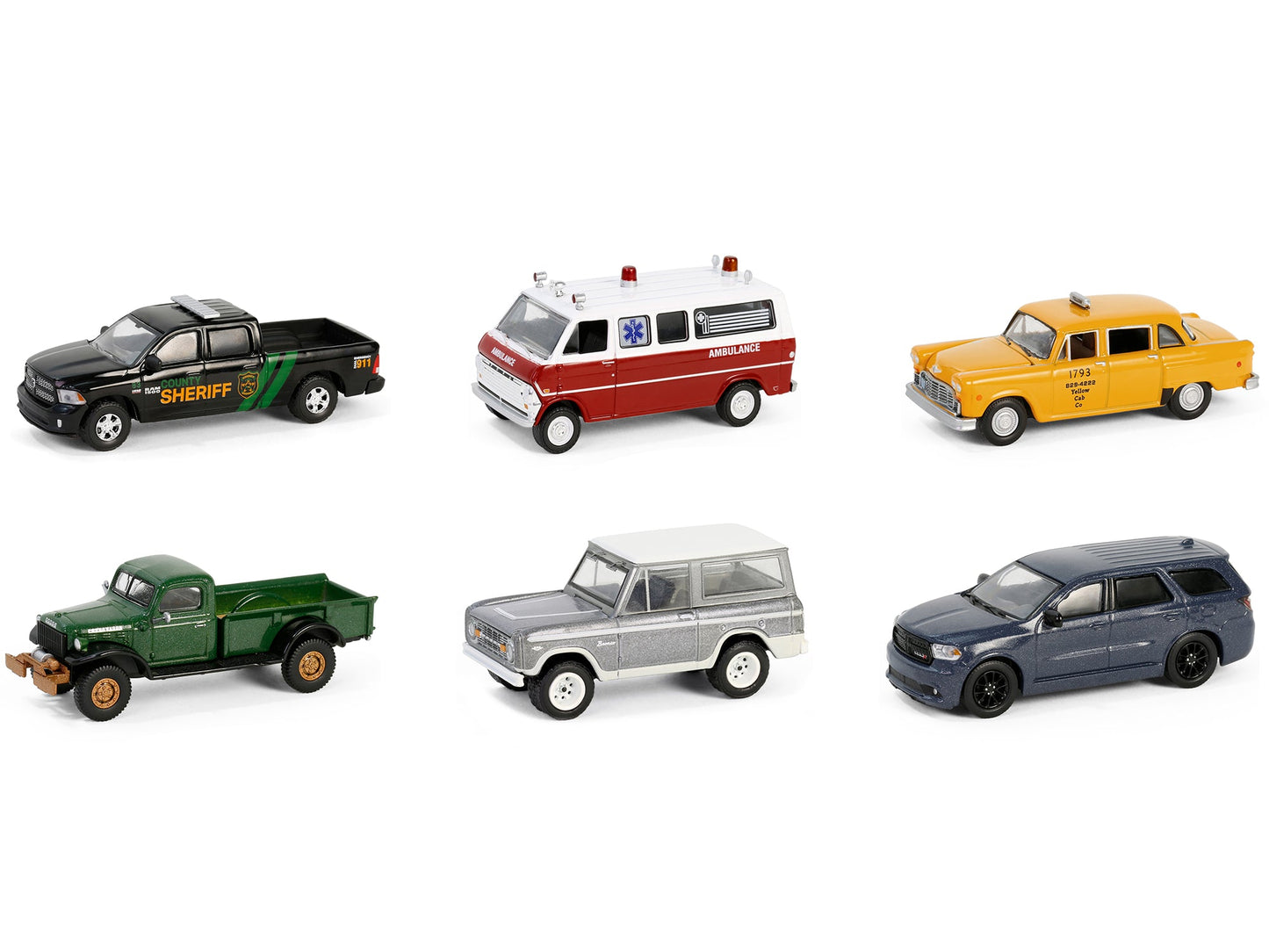 "Hollywood Series" Set of 6 pieces Release 42 1/64 Diecast Model Cars by Greenlight