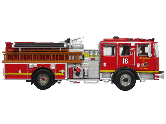 KME Predator Fire Engine #16 "Los Angeles County Fire Department" Red "5 Alarm" Series Limited Edition to 750 pieces Worldwide 1/64 Diecast Model by Iconic Replicas