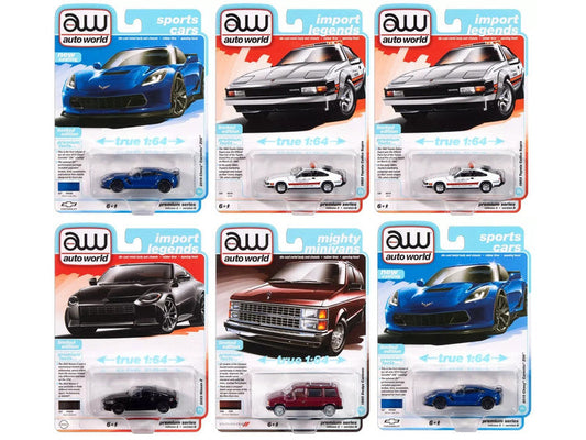 Auto World Premium 2024 Set B of 6 pieces Release 2 1/64 Diecast Model Cars by Auto World