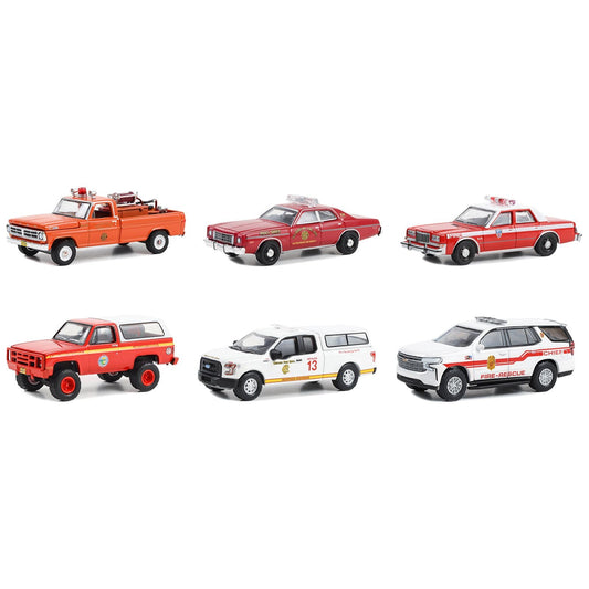 "Fire & Rescue" Set of 6 pieces Series 4 1/64 Diecast Model Car by Greenlight