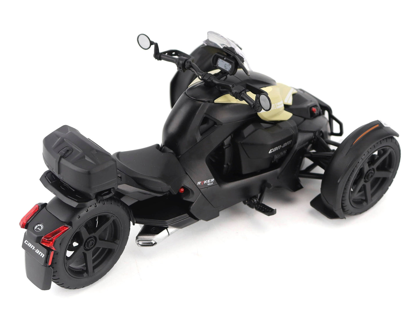 Can-Am Ryker Rally 3-Wheel Motorcycle Sand Storm and Black 1/12 Diecast Model by BRP Models