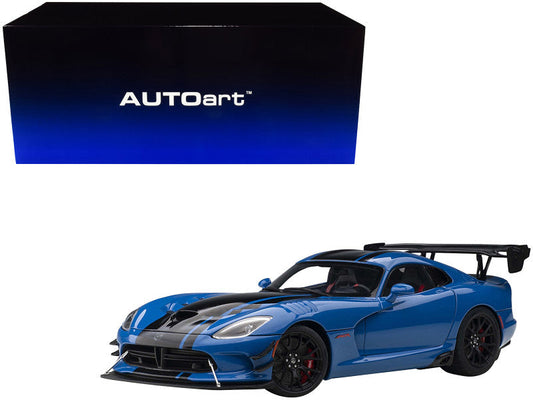 2017 Dodge Viper ACR Competition Blue with Black Stripes 1/18 Model Car by Autoart