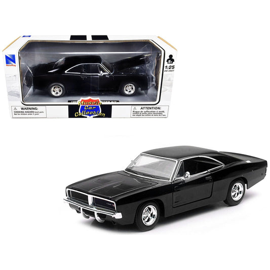 1969 Dodge Charger R/T Black "Muscle Car Collection" 1/25 Diecast Model Car by New Ray