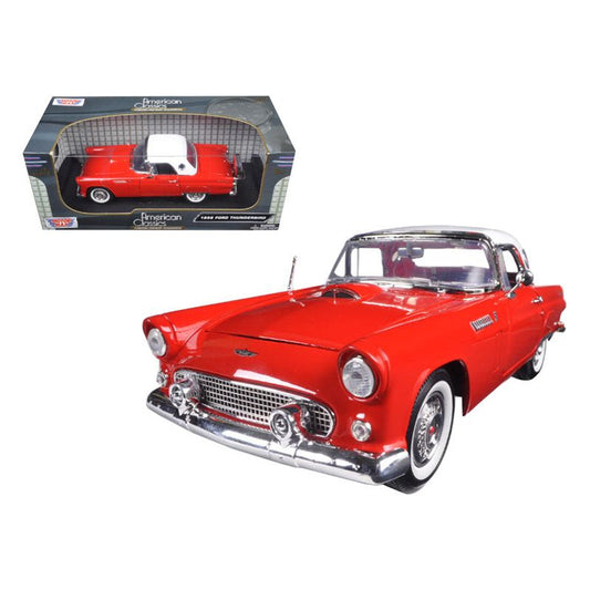 1956 Ford Thunderbird Hardtop Red with White Top "American Classics" 1/18 Diecast Model Car by Motormax