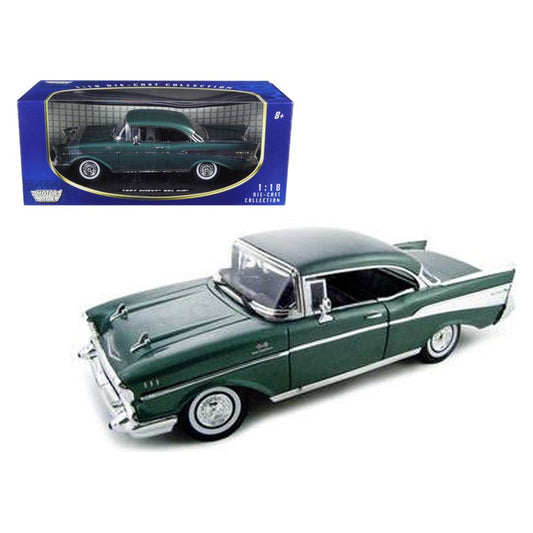 1957 Chevrolet Bel Air Hard Top Green 1/18 Diecast Model Car by Motormax