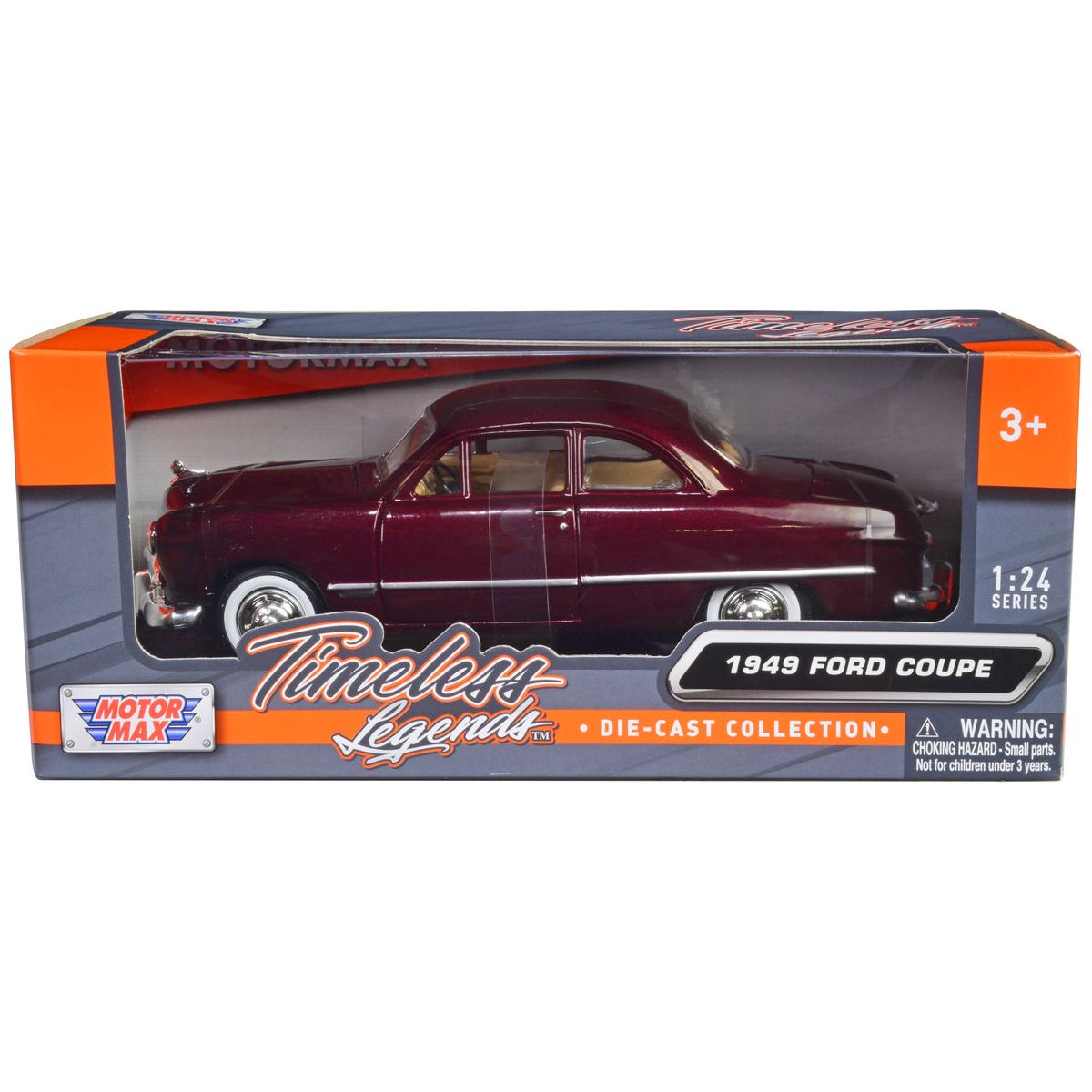 1949 Ford Coupe Burgundy 1/24 Diecast Model Car by Motormax