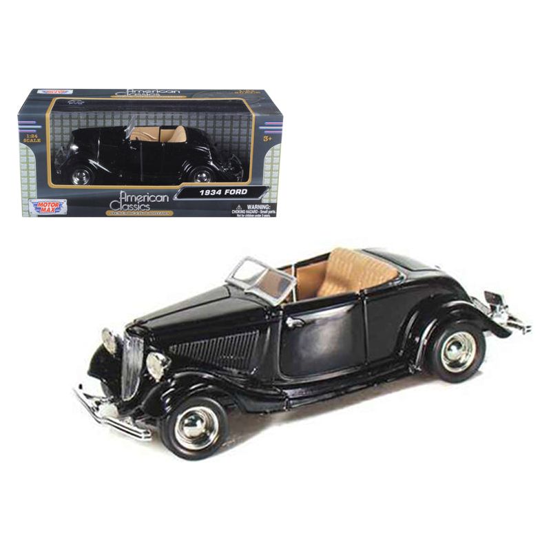 1934 Ford Coupe Convertible Black 1/24 Diecast Model Car by Motormax