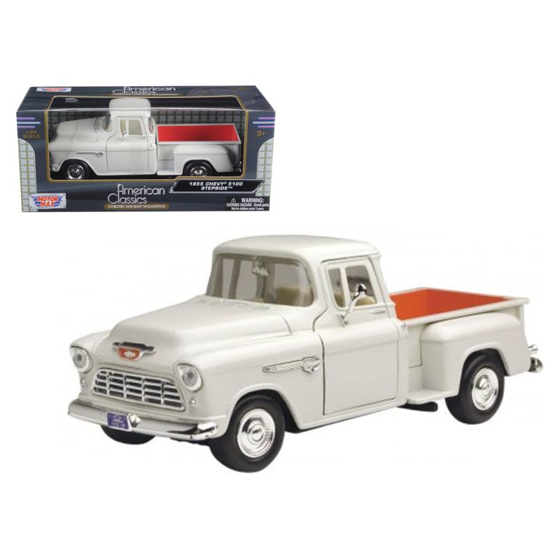 1955 Chevrolet 5100 Stepside Pickup Truck Beige 1/24 Diecast Car Model by Motormax