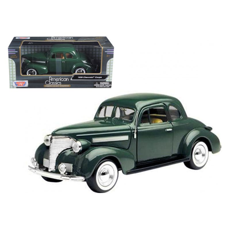 1939 Chevrolet Coupe Green 1/24 Diecast Model Car by Motormax