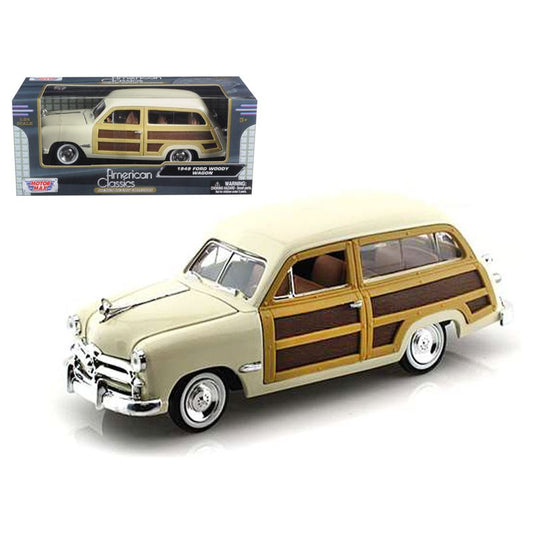 1949 Ford Woody Wagon Beige 1/24 Diecast Model Car by Motormax