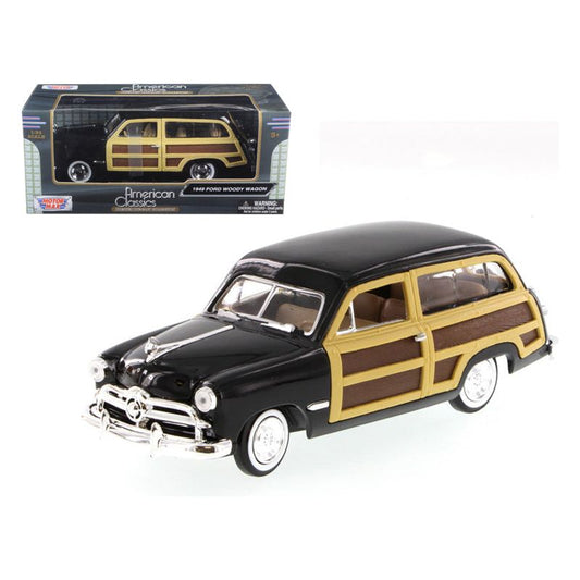 1949 Ford Woody Wagon Black 1/24 Diecast Model Car by Motormax