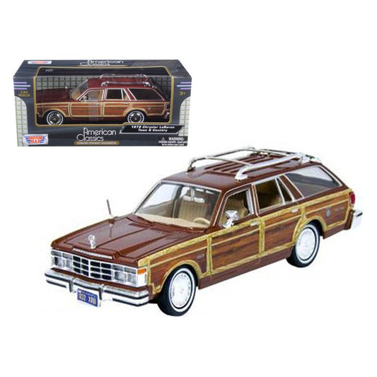 1979 Chrysler Lebaron Town and Country Burgundy 1/24 Diecast Model Car by Motormax