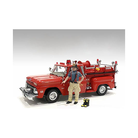 "Firefighters" Getting Ready Figure with Boots Accessory for 1/18 Scale Models by American Diorama