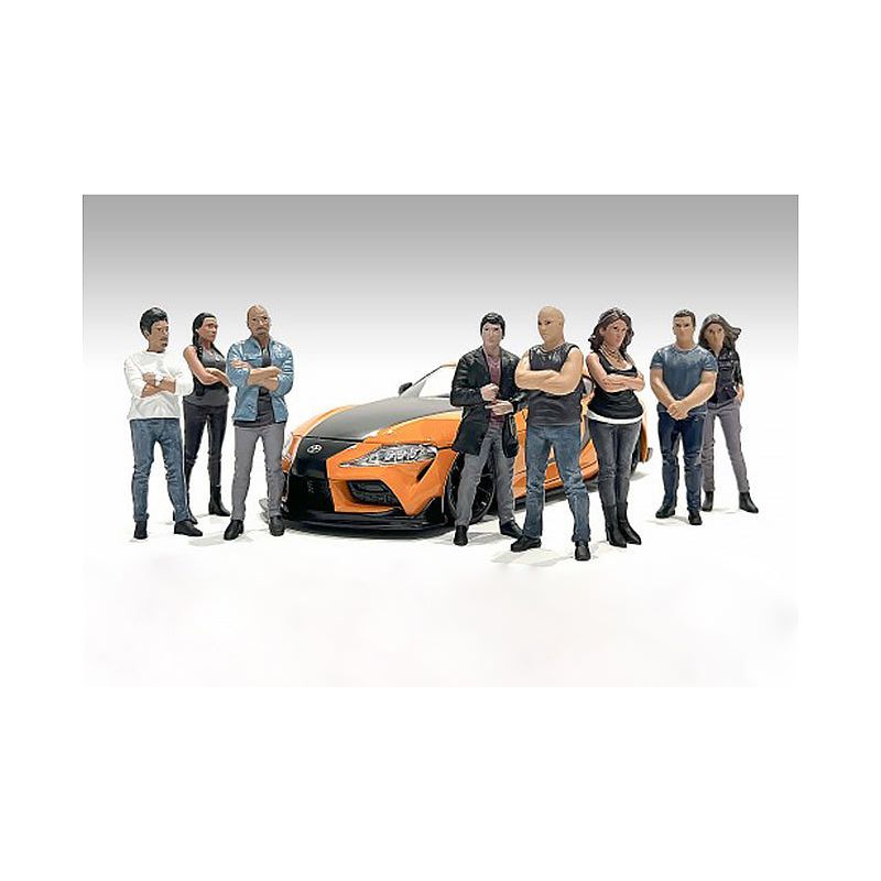 "Car Meet 3" 8 piece Figure Set for 1/18 Scale Models by American Diorama