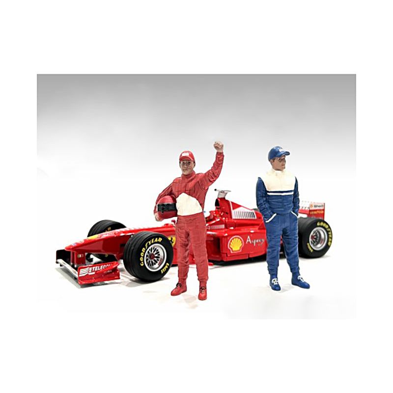 "Racing Legends" 90's Figures A and B Set of 2 for 1/18 Scale Models by American Diorama