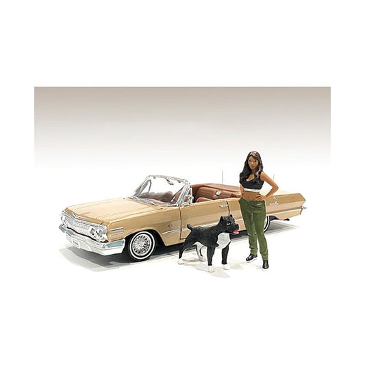 "Lowriderz" Figurine IV and a Dog for 1/24 Scale Models by American Diorama