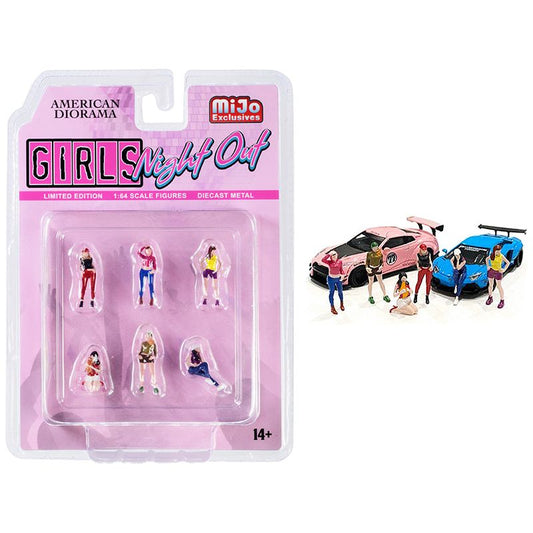 "Girls Night Out" 6 piece Diecast Figurine Set for 1/64 Scale Models by American Diorama