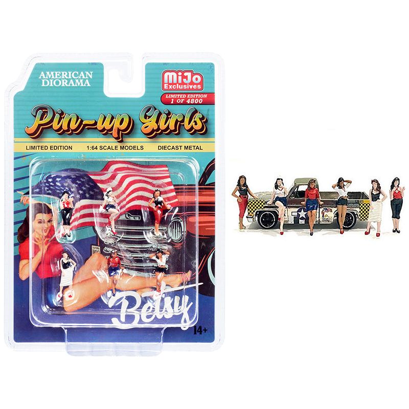 "Pin-Up Girls" 6 piece Diecast Figurines Set Limited Edition to 4800 pieces Worldwide for 1/64 Scale Models by American Diorama