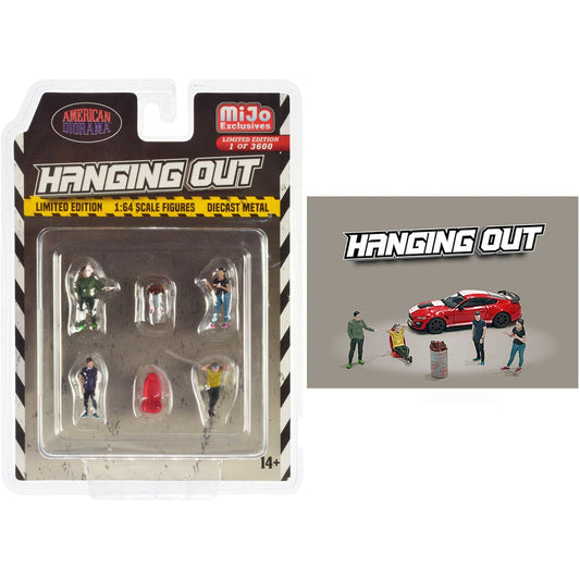 "Hanging Out" 6 piece Diecast Figure Set (4 Figures 1 Seat 1 Barrel) Limited Edition to 3600 pieces Worldwide 1/64 Scale Models by American Diorama