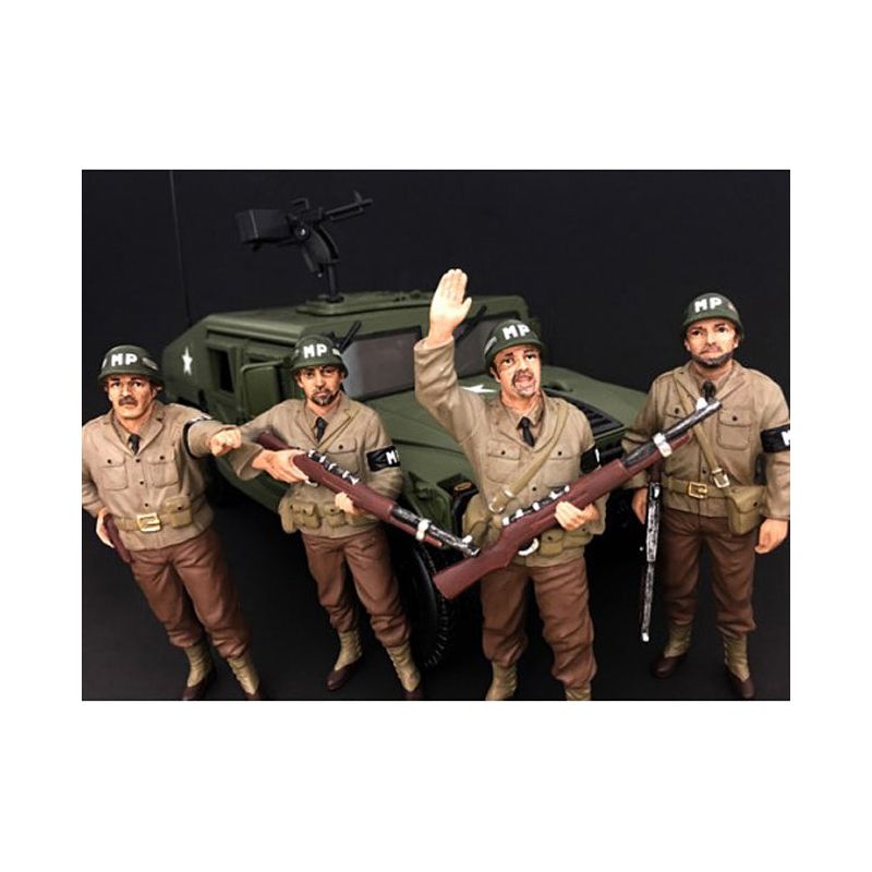 WWII Military Police 4 Piece Figure Set For 1:18 Scale Models by American Diorama