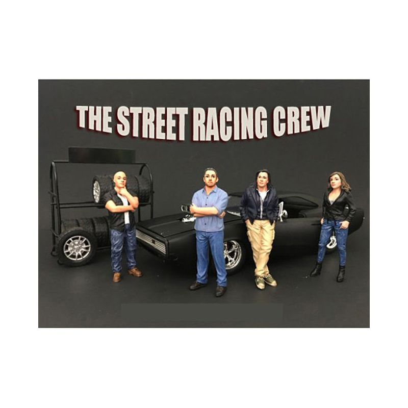 The Street Racing Crew 4 Piece Figure Set For 1:18 Scale Models by American Diorama