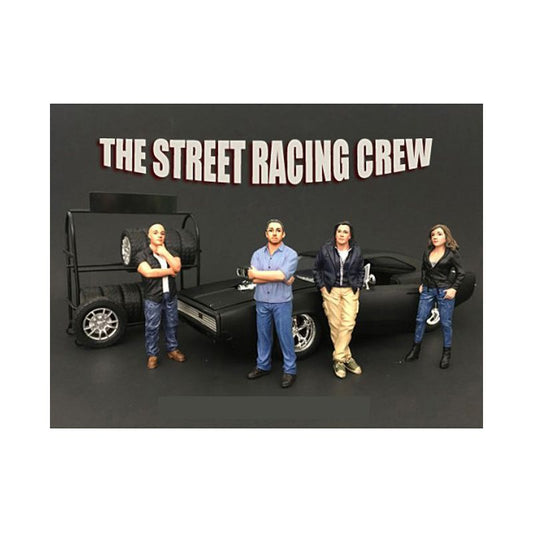 The Street Racing Crew 4 Piece Figure Set For 1:18 Scale Models by American Diorama