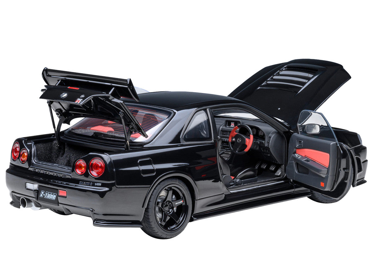 Nissan Nismo R34 GT-R Z-TUNE RHD (Right Hand Drive) Black Pearl 1/18 Model Car by Autoart