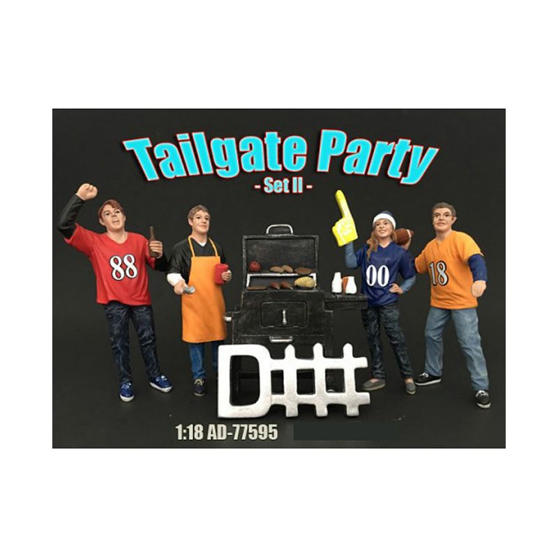 Tailgate Party Set II 4 Piece Figure Set For 1:18 Scale Models by American Diorama