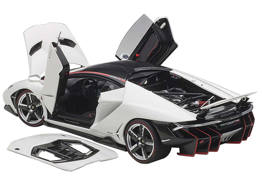 Lamborghini Centenario Bianci Isis / Solid White with Carbon Top 1/18 Model Car by Autoart