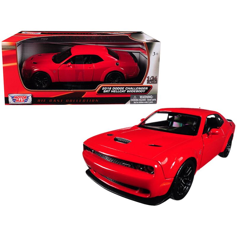 2018 Dodge Challenger SRT Hellcat Widebody Red 1/24 Diecast Model Car by Motormax