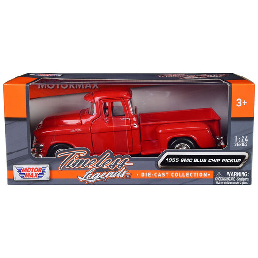 1955 GMC Blue Chip Pickup Truck Red "Timeless Legends" Series 1/24 Diecast Model Car by Motormax