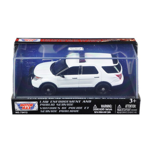 2015 Ford Police Interceptor Utility Plain White 1/43 Diecast Model Car by Motormax