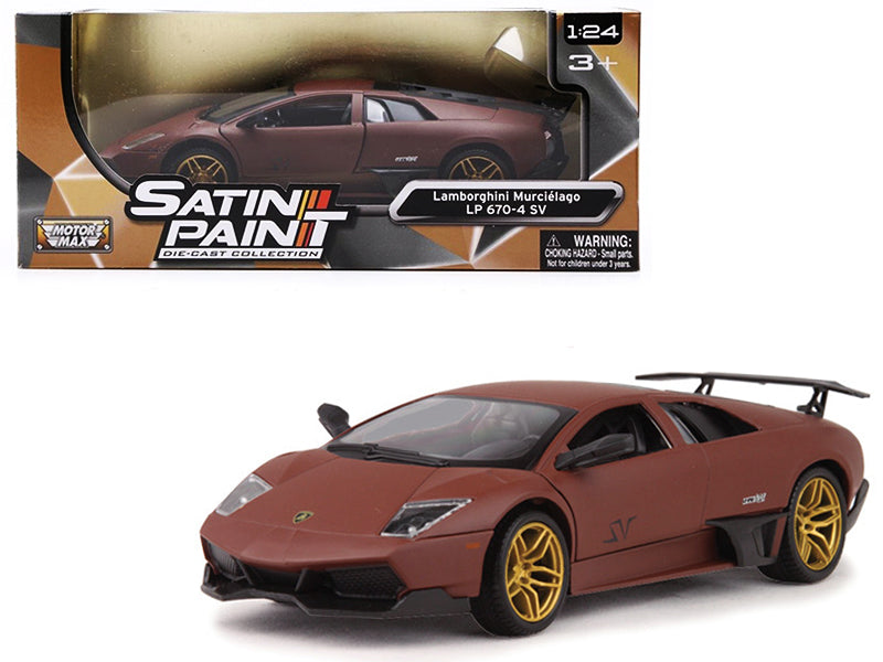 Lamborghini Murcielago LP 670-4 SV Matte Brown 1/24 Diecast Model Car by Motormax