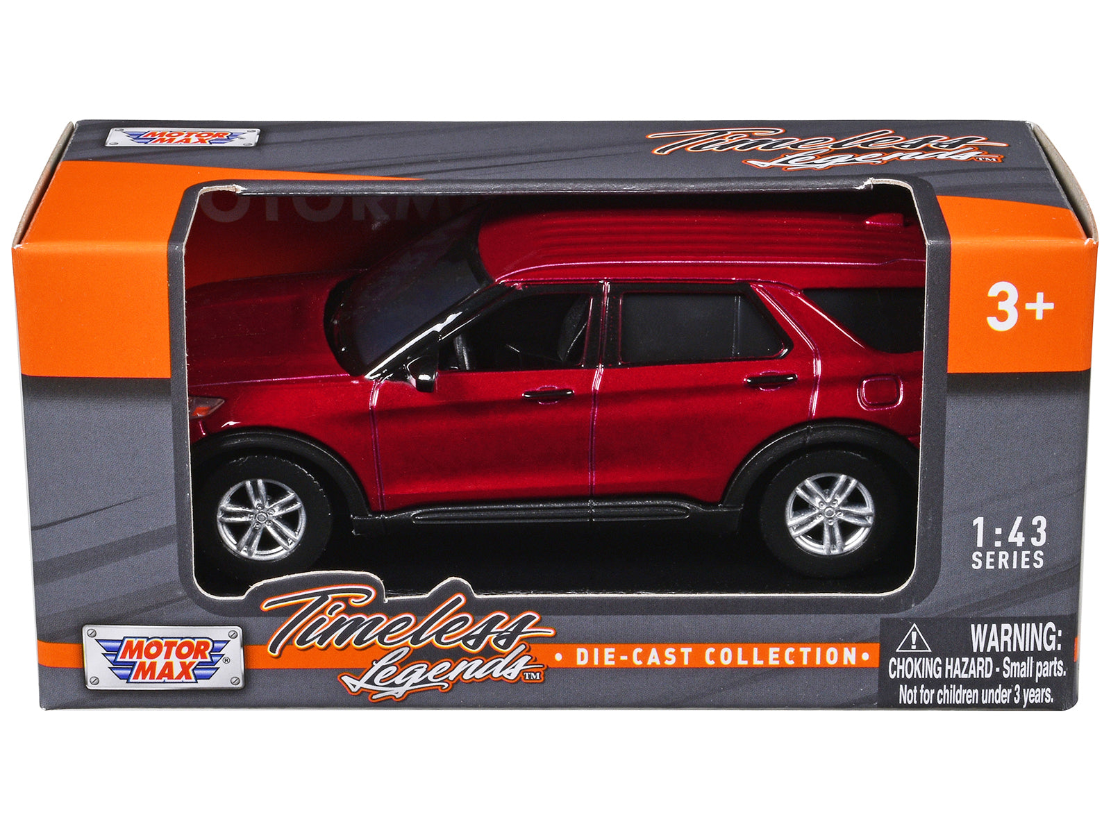 2023 Ford Explorer Red Metallic "Timeless Legends" Series 1/43 Diecast Model Car by Motormax