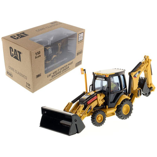 CAT Caterpillar 420E Center Pivot Backhoe Loader with Working Tools with Operator "Core Classics Series" 1/50 Diecast Model by Diecast Masters