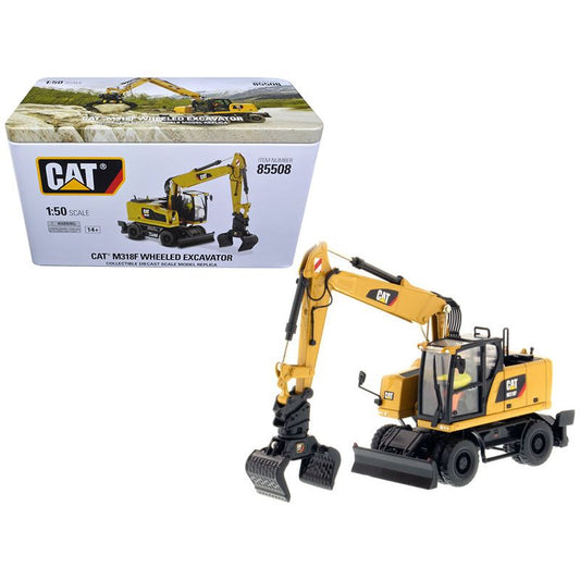 CAT Caterpillar M318F Wheeled Excavator with Operator "High Line Series" 1/50 Diecast Model by Diecast Masters