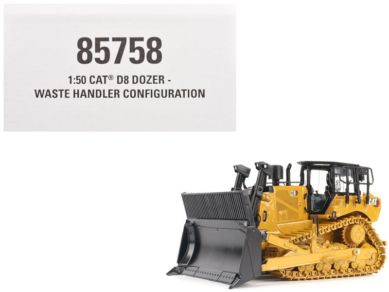 CAT Caterpillar D8 Track-Type Dozer (Waste Handler Configuration) Yellow "High Line" Series 1/50 Diecast Model by Diecast Masters