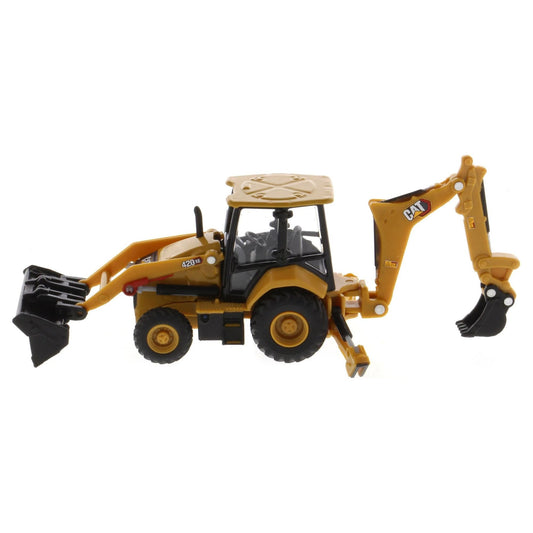 CAT Caterpillar 420 XE Backhoe Loader with Work Tools Yellow 1/64 Diecast Model by Diecast Masters