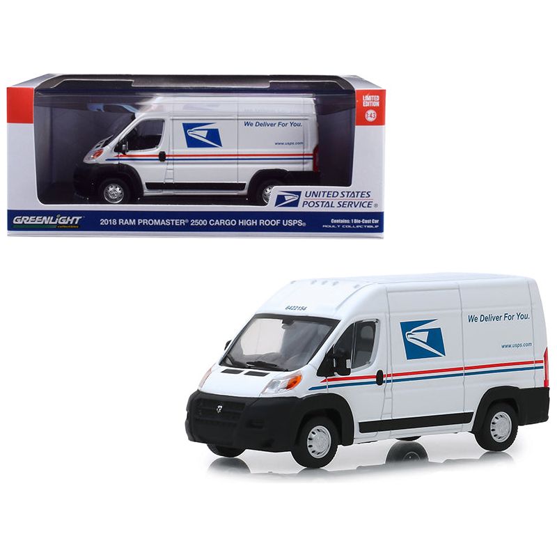 2018 RAM ProMaster 2500 Cargo High Roof Van "United States Postal Service" (USPS) White 1/43 Diecast Model Car by Greenlight