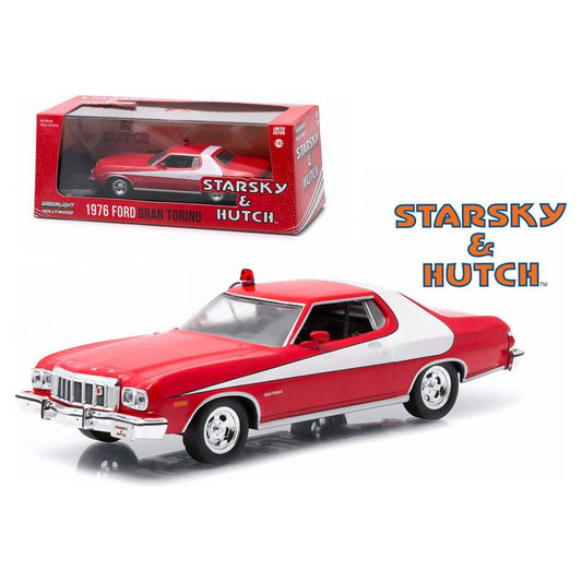 1976 Ford Gran Torino Red with White Stripe "Starsky and Hutch" (1975-1979) TV Series 1/43 Diecast Model Car by Greenlight