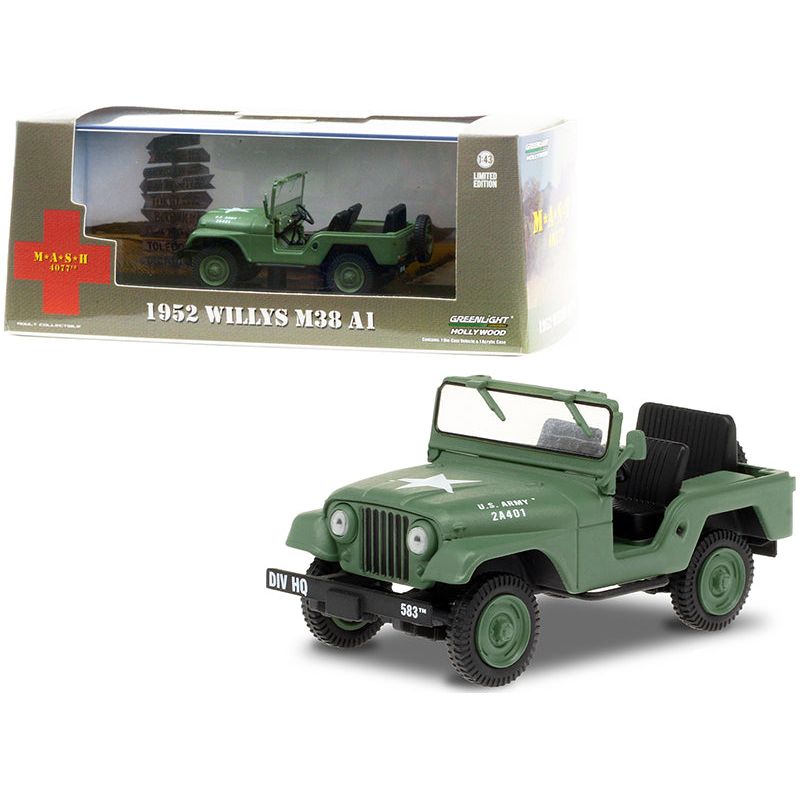 1952 Willys M38 A1 Army Green "MASH" (1972-1983) TV Series 1/43 Diecast Model Car by Greenlight