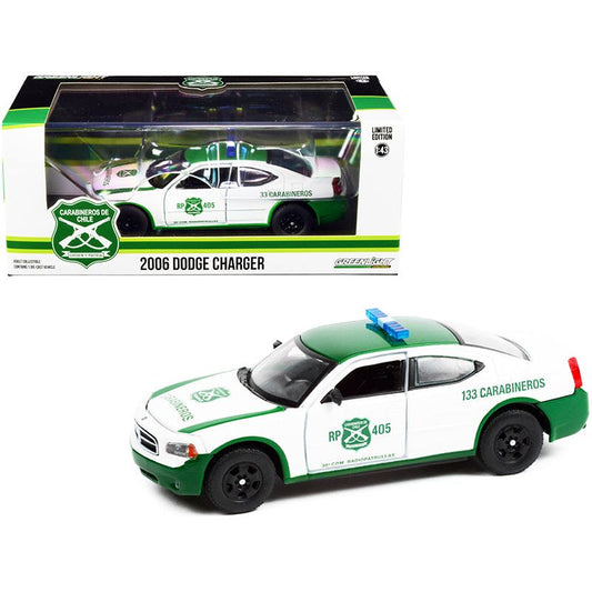 2006 Dodge Charger Police Car White and Green "Carabineros de Chile" 1/43 Diecast Model Car by Greenlight