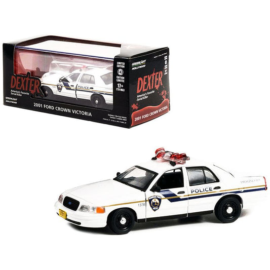 2001 Ford Crown Victoria Police Interceptor White "Pembroke Pines Police" "Dexter" (2006-2013) TV Series 1/43 Diecast Model Car by Greenlight