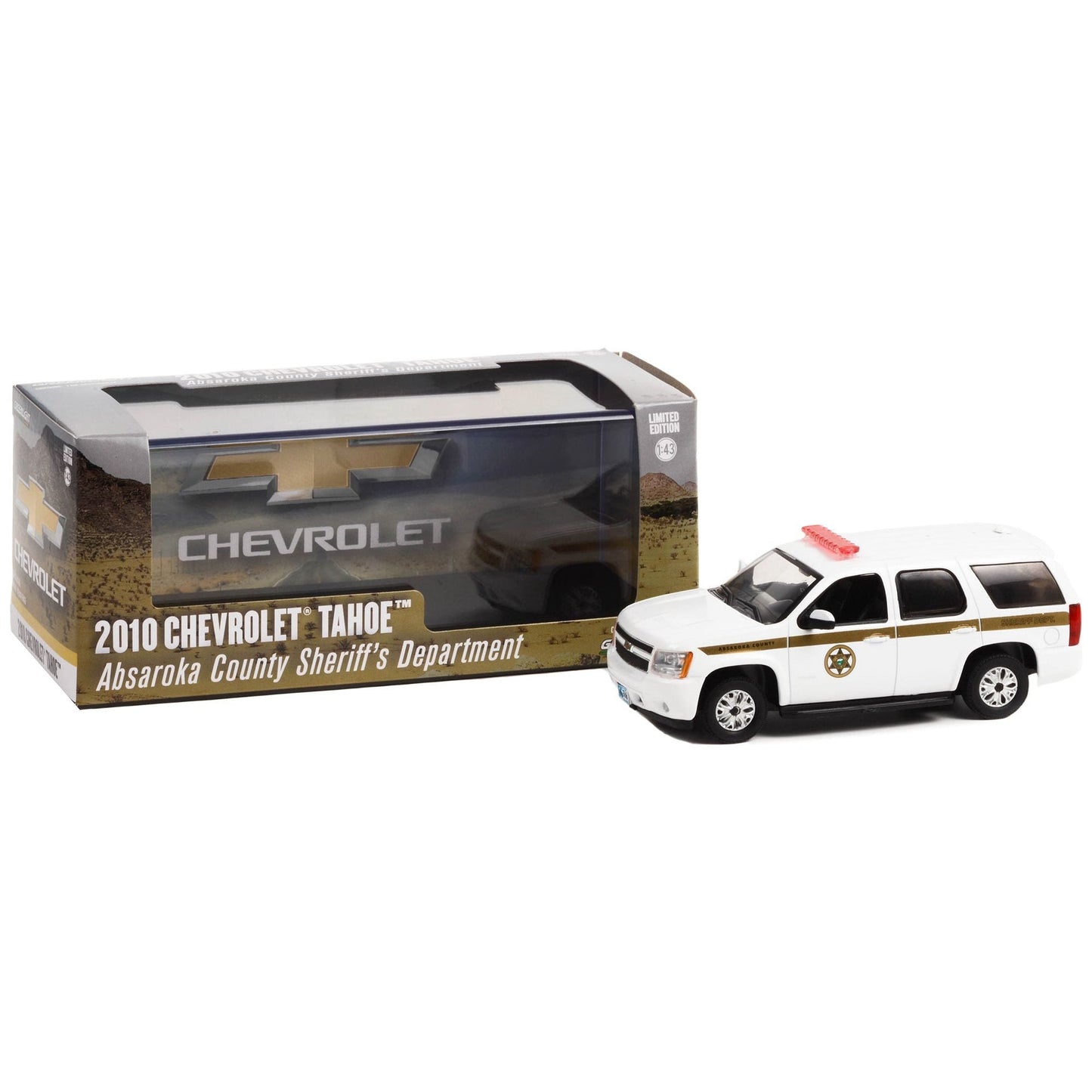 2010 Chevrolet Tahoe White with Gold Stripes "Absaroka County Sheriff's Department" 1/43 Diecast Model Car by Greenlight