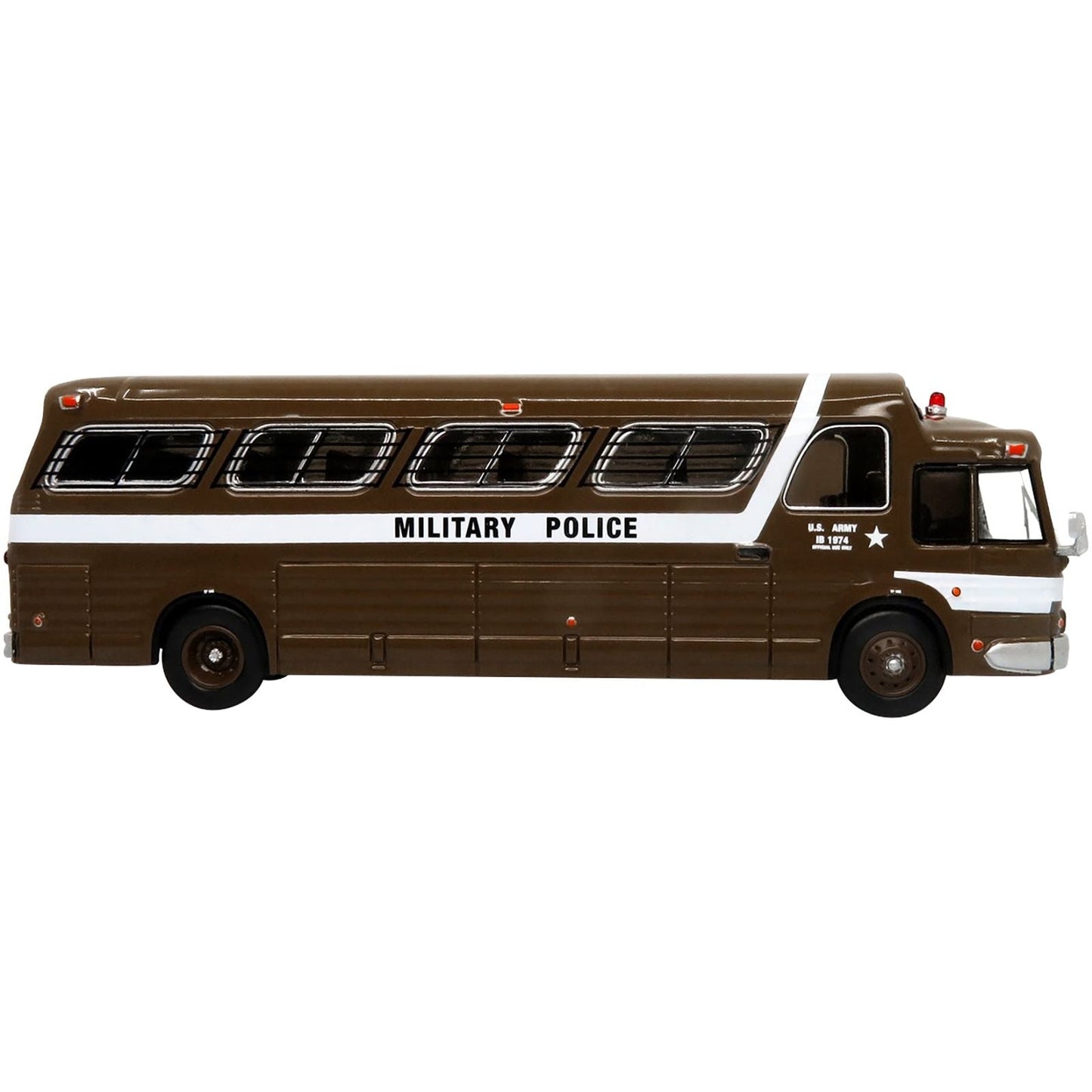 1966 GM PD4107 "Buffalo" Coach Bus U.S. Army Military Police Destination: "Fort Dix" "Vintage Bus & Motorcoach Collection" 1/87 Diecast Model by Iconic Replicas